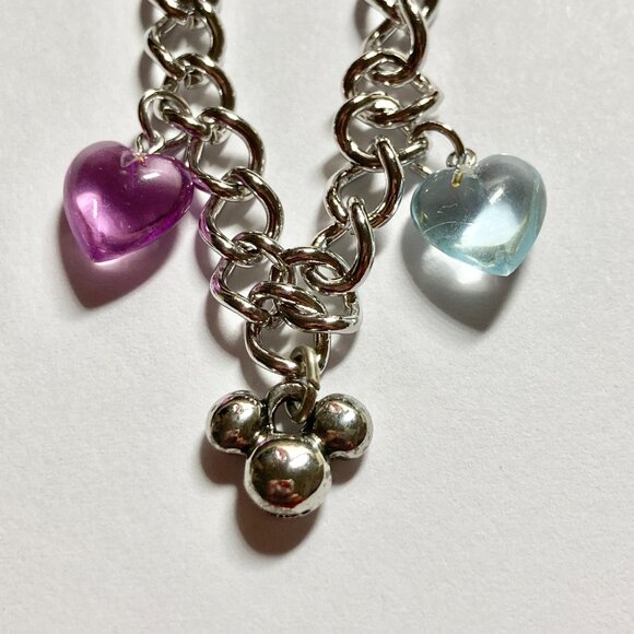 Vintage Disney Mickey Mouse Ears Charm Bracelet Disneyana Starter Silver Tone - Picture 10 of 13
